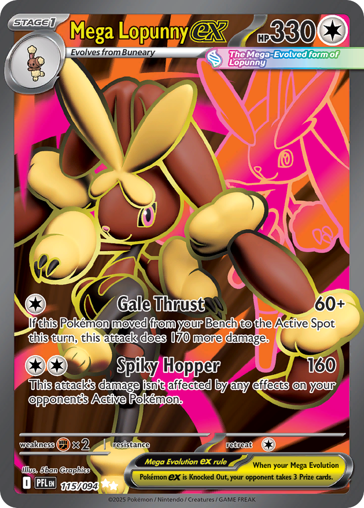 Mega Lopunny ex – Phantasmal Flames 115/094 Pokémon card