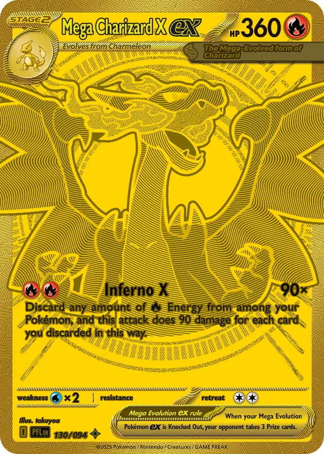 Mega Charizard X ex – Phantasmal Flames 130/094 Pokémon card