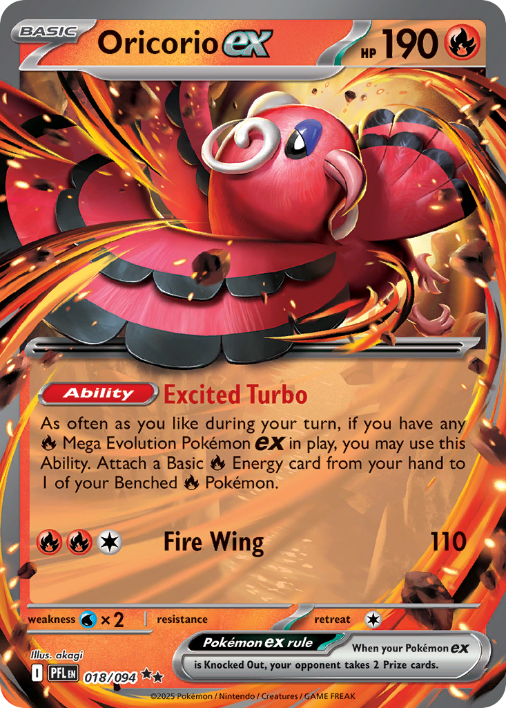 Oricorio ex – Phantasmal Flames 018/094 Pokémon card
