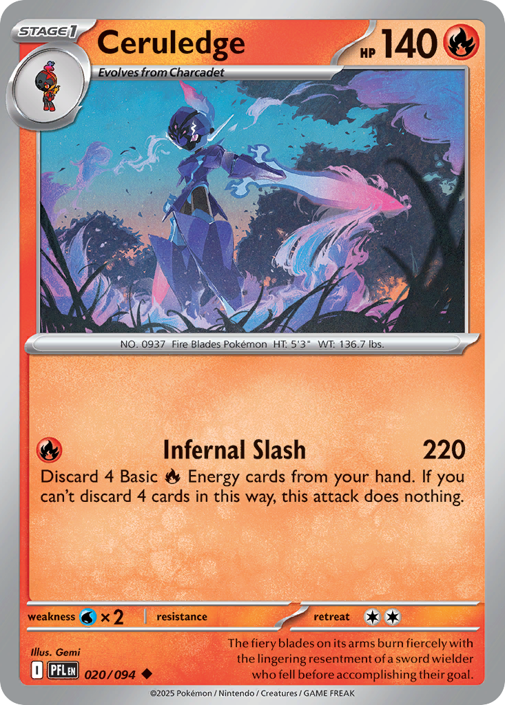 Ceruledge – Phantasmal Flames 020/094 Pokémon card