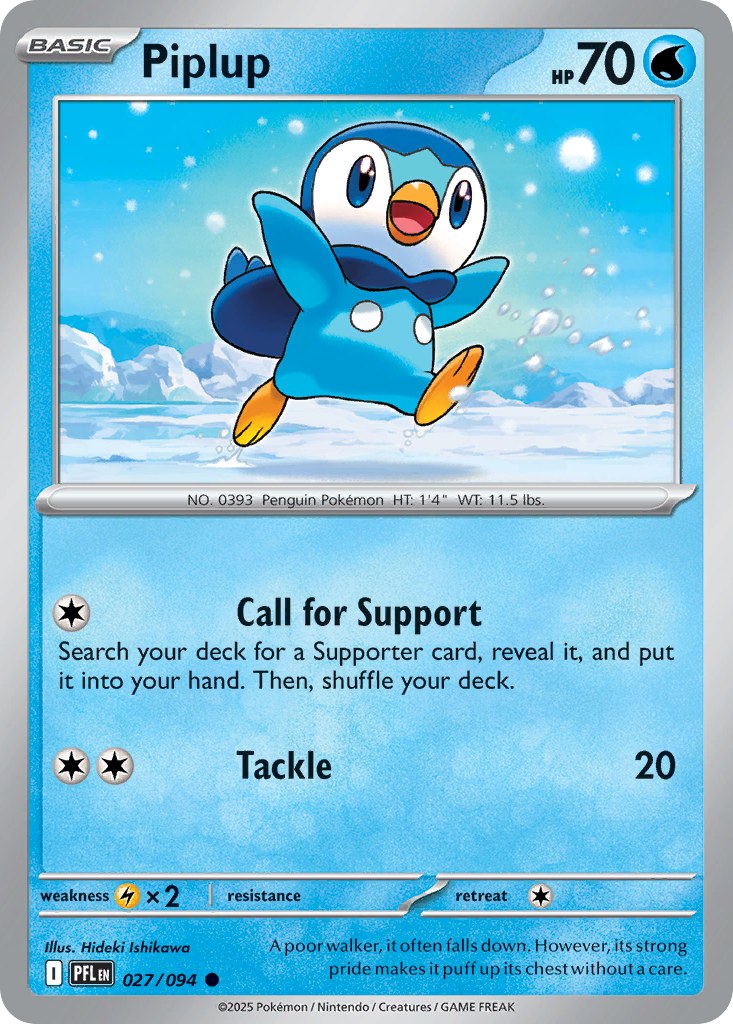Piplup – Phantasmal Flames 027/094 Pokémon card
