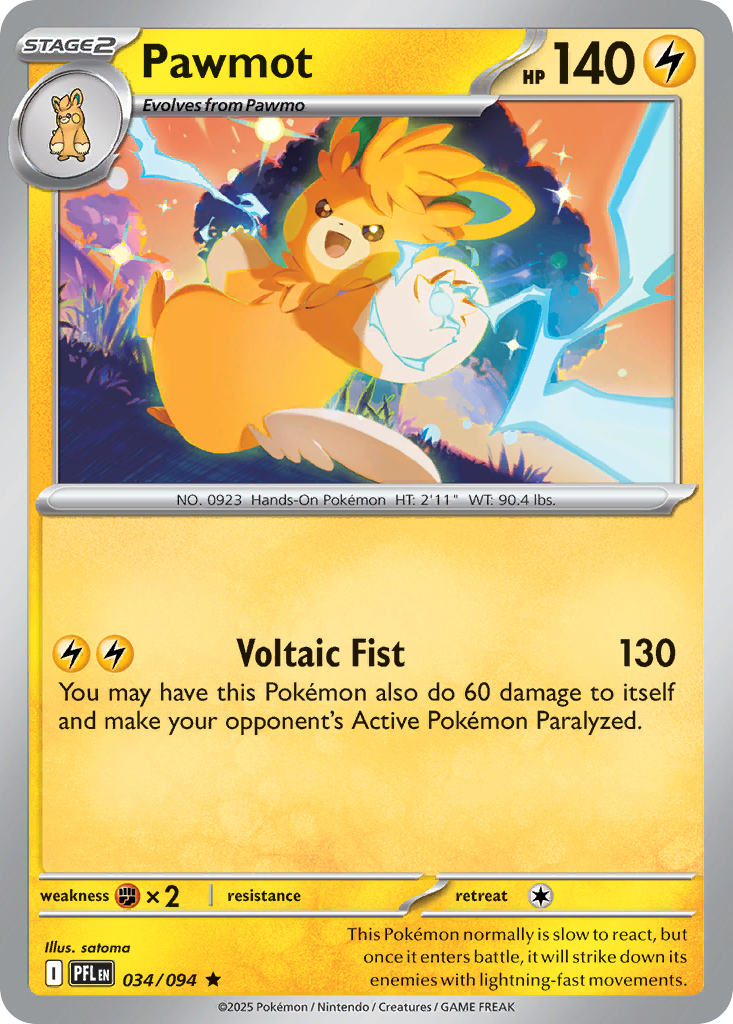 Pawmot – Phantasmal Flames 034/094 Pokémon card