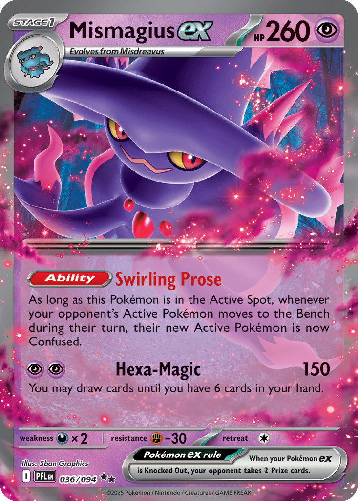 Mismagius ex – Phantasmal Flames 036/094 Pokémon card