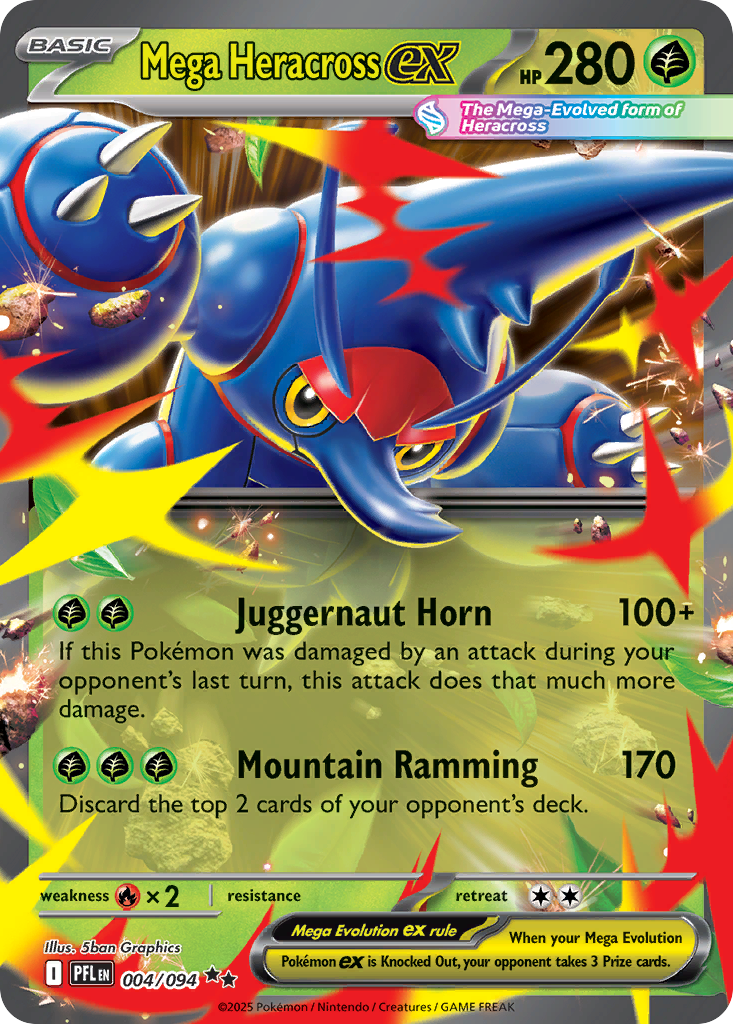 Mega Heracross ex – Phantasmal Flames 004/094 Pokémon card