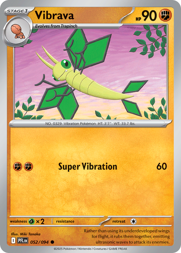 Vibrava – Phantasmal Flames 052/094 Pokémon card