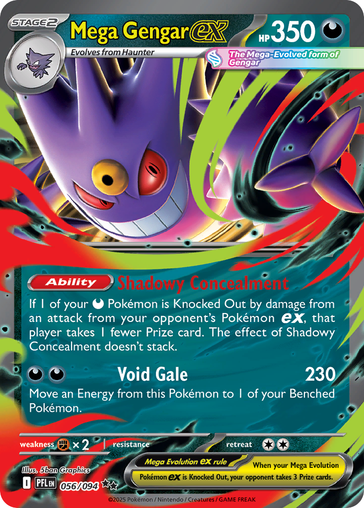 Mega Gengar ex – Phantasmal Flames 056/094 Pokémon card