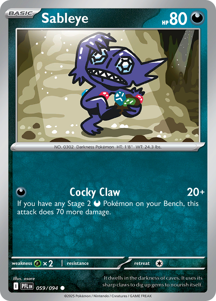 Sableye – Phantasmal Flames 059/094 Pokémon card