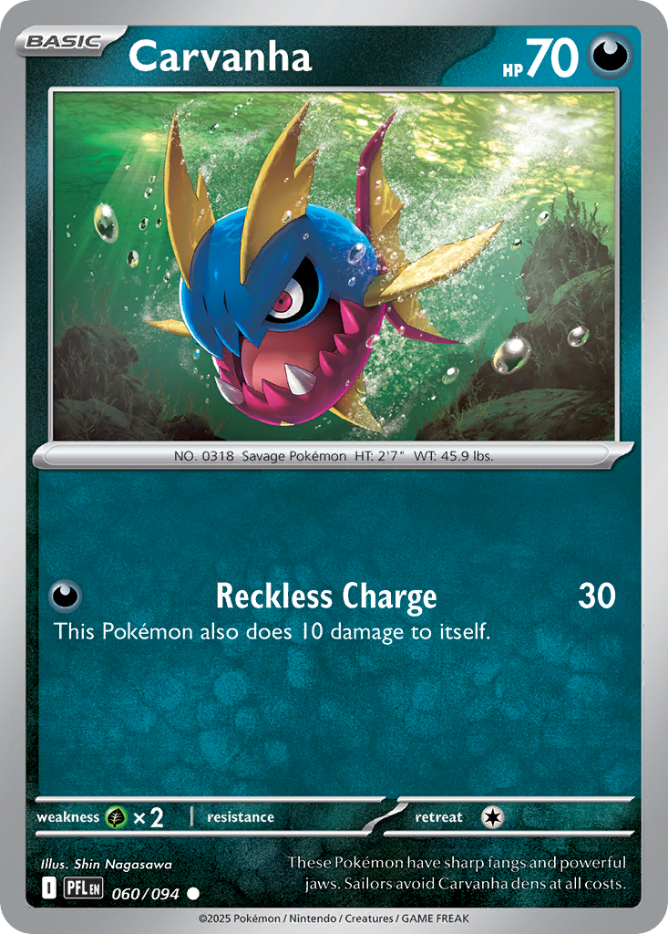 Carvanha – Phantasmal Flames 060/094 Pokémon card