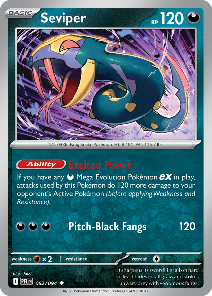 Seviper – Phantasmal Flames 062/094 Pokémon card