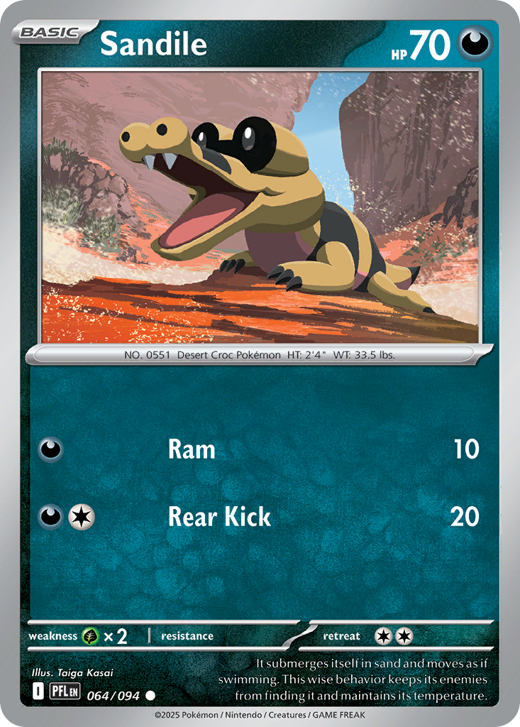 Sandile – Phantasmal Flames 064/094 Pokémon card