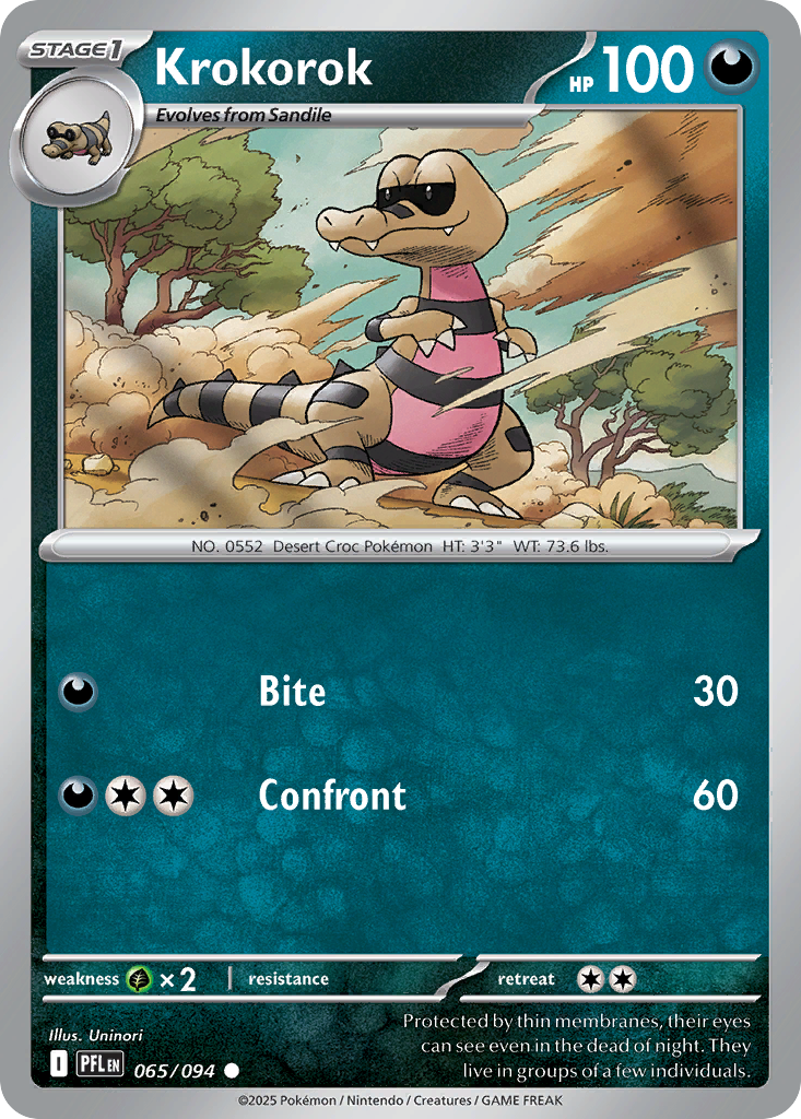 Krokorok – Phantasmal Flames 065/094 Pokémon card