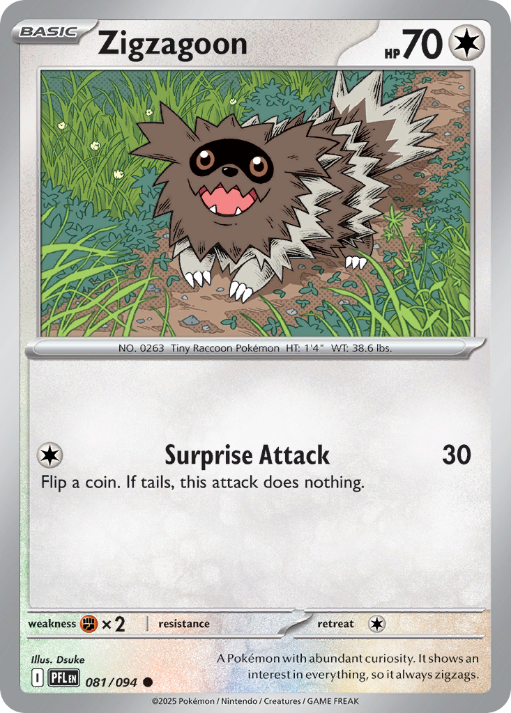 Zigzagoon – Phantasmal Flames 081/094 Pokémon card