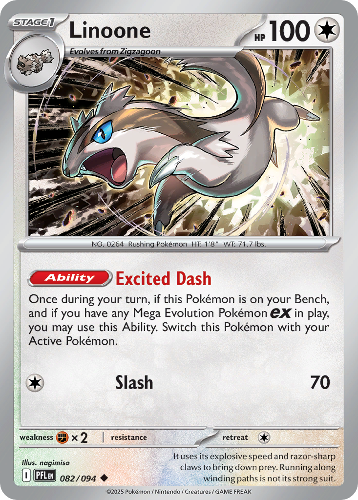 Linoone – Phantasmal Flames 082/094 Pokémon card