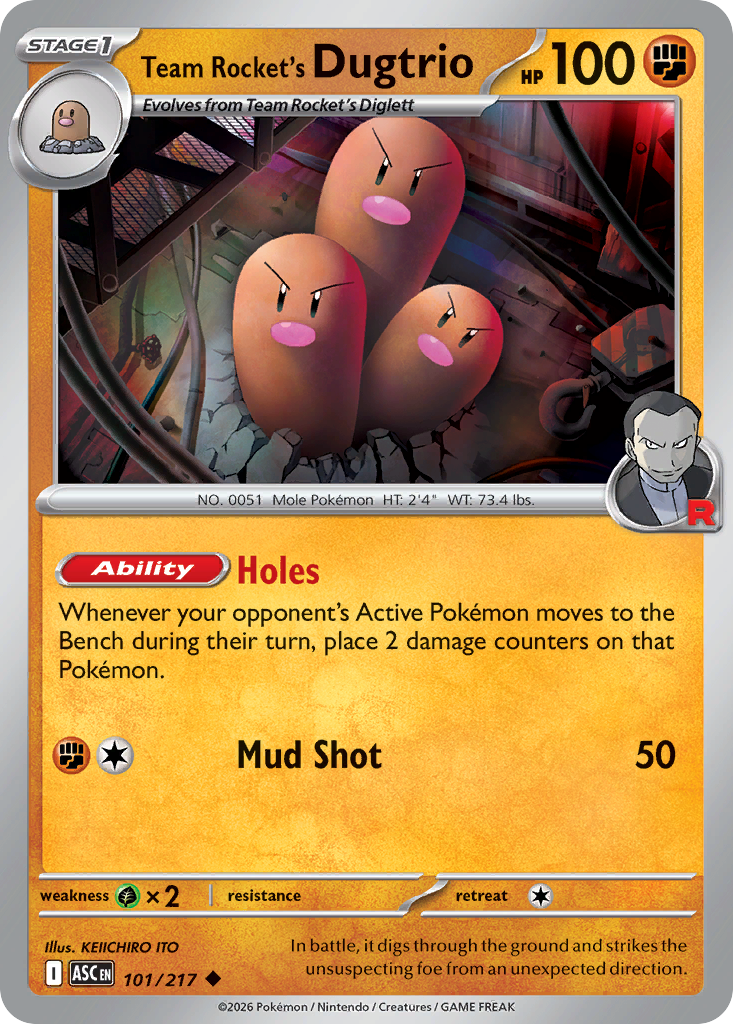 Team Rocket's Dugtrio – Ascended Heroes 101/217 Pokémon card
