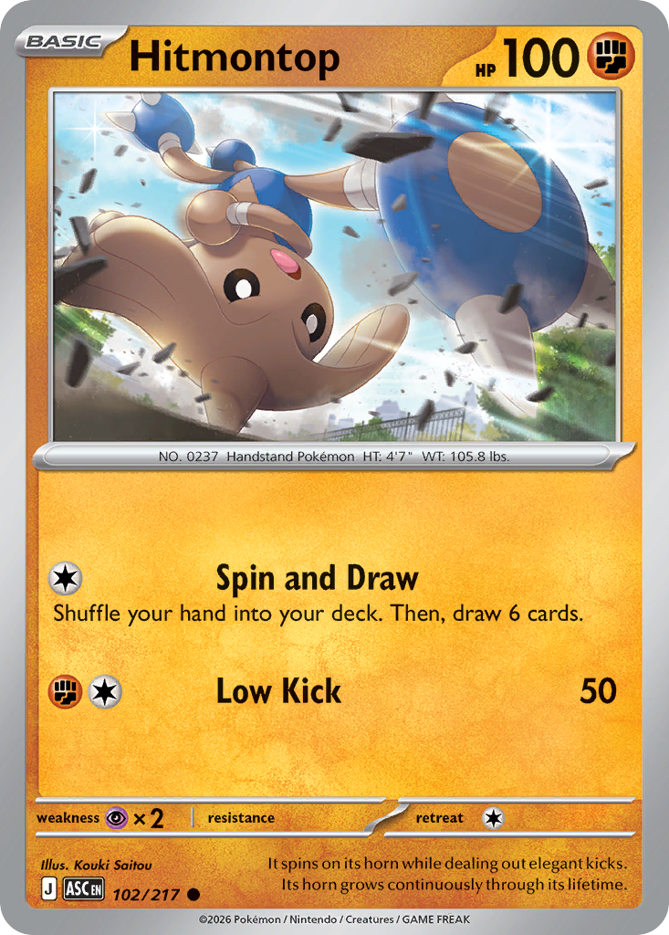 Hitmontop – Ascended Heroes 102/217 Pokémon card