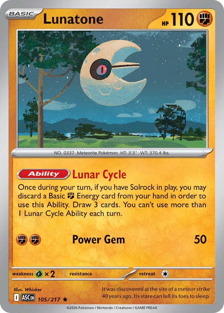 Lunatone – Ascended Heroes 105/217 Pokémon card