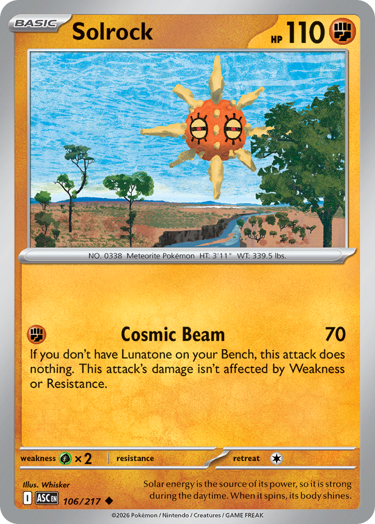 Solrock – Ascended Heroes 106/217 Pokémon card