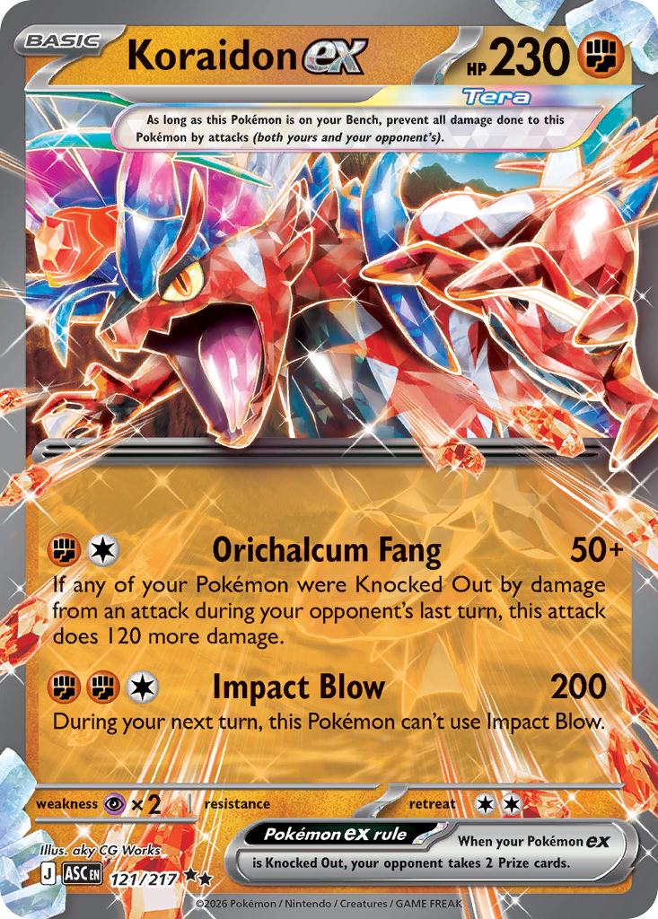 Koraidon ex – Ascended Heroes 121/217 Pokémon card