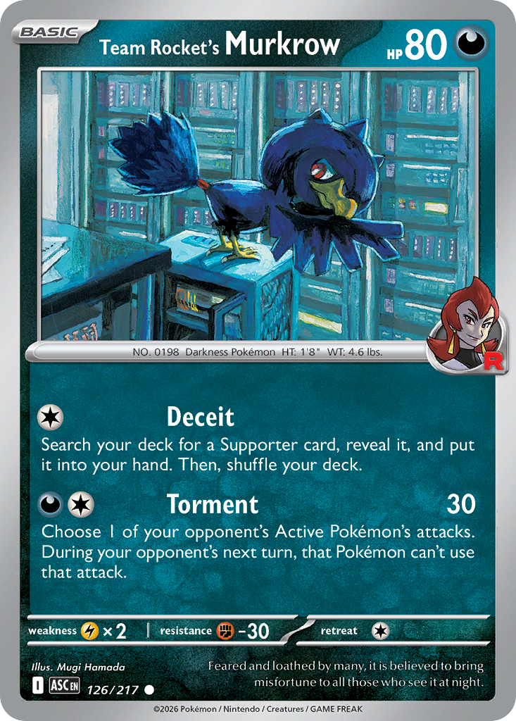 Team Rocket's Murkrow – Ascended Heroes 126/217 Pokémon card