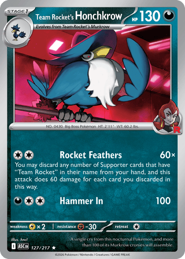 Team Rocket's Honchkrow - Ascended Heroes 127
