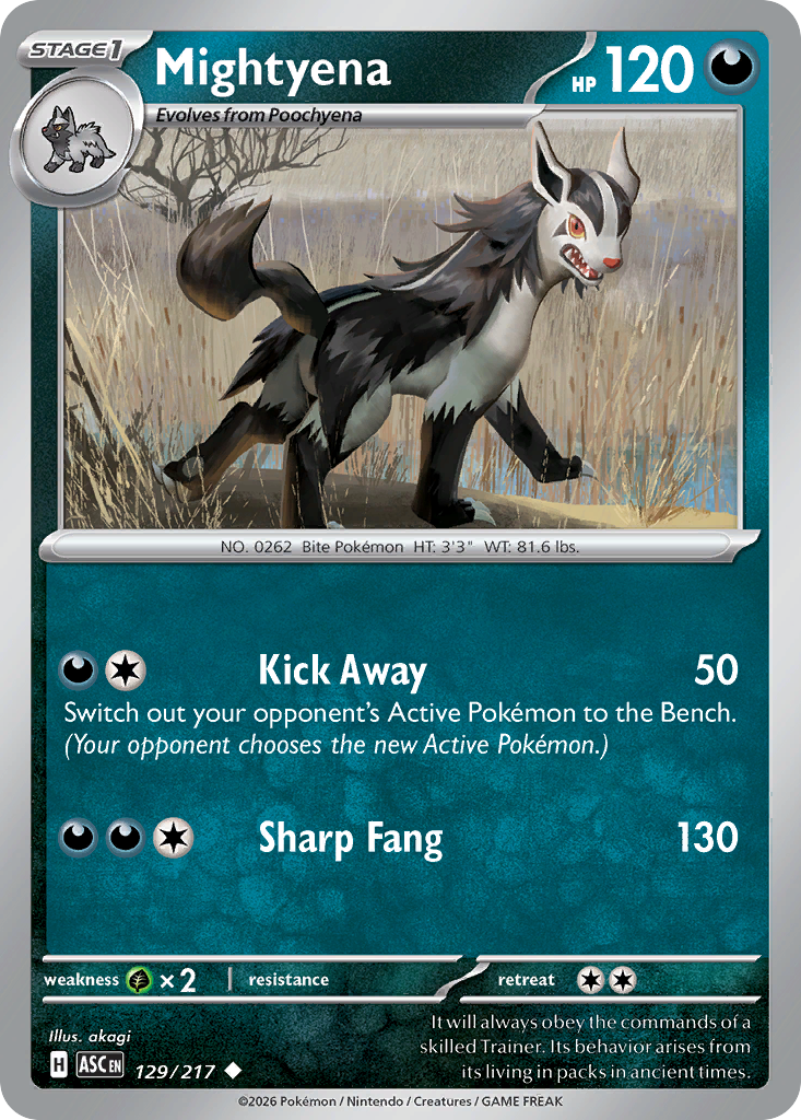 Mightyena – Ascended Heroes 129/217 Pokémon card