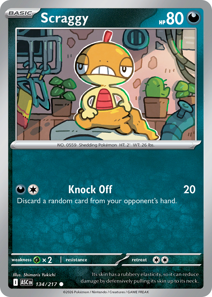 Scraggy – Ascended Heroes 134/217 Pokémon card