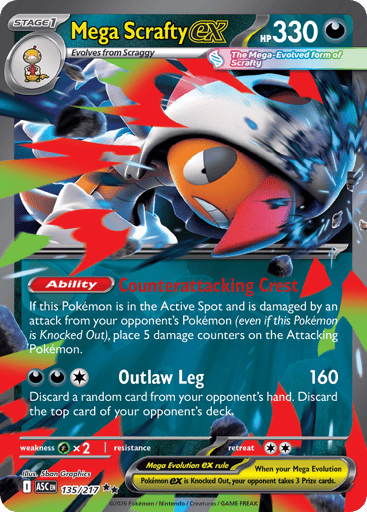Mega Scrafty ex - Ascended Heroes 135