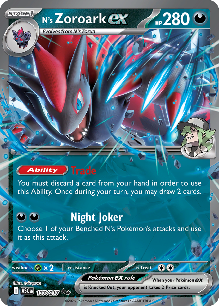 N's Zoroark ex – Ascended Heroes 137/217 Pokémon card