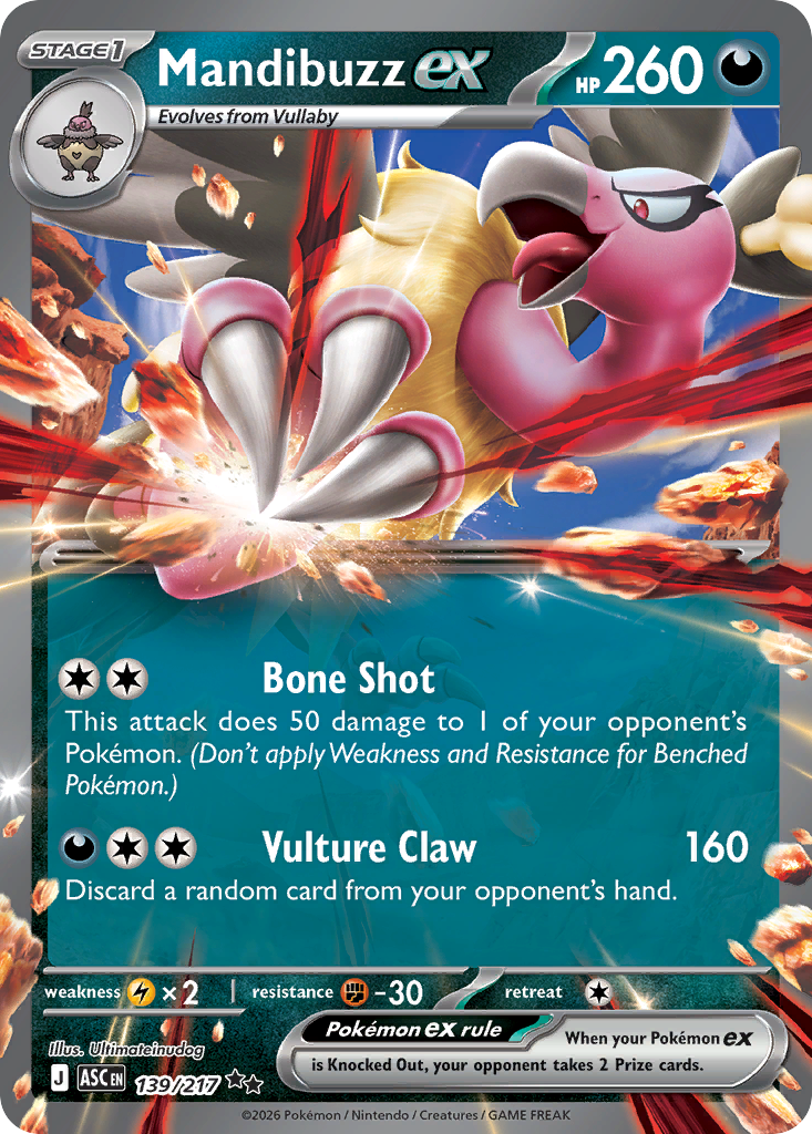 Mandibuzz ex – Ascended Heroes 139/217 Pokémon card