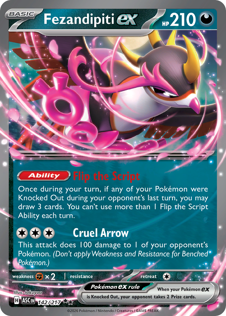 Fezandipiti ex – Ascended Heroes 142/217 Pokémon card