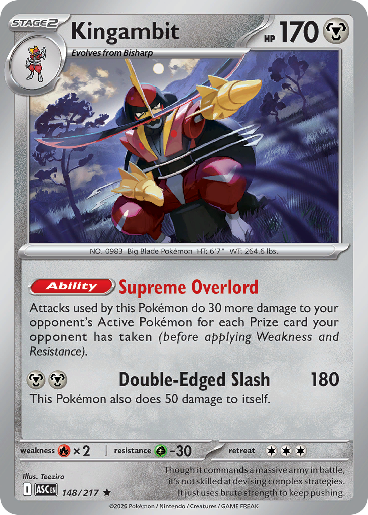 Kingambit – Ascended Heroes 148/217 Pokémon card