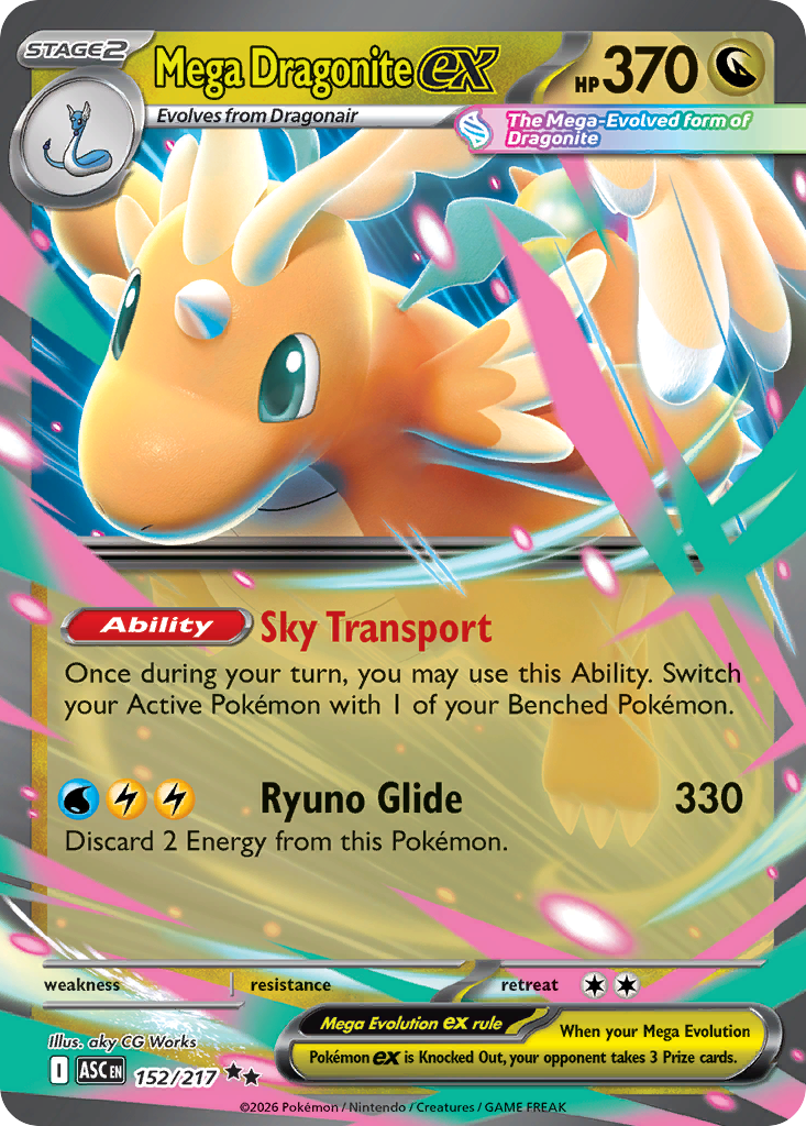 Mega Dragonite ex – Ascended Heroes 152/217 Pokémon card