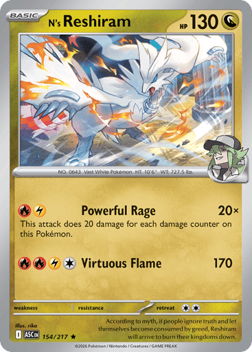 N's Reshiram - Ascended Heroes 154