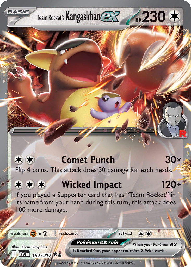 Team Rocket's Kangaskhan ex – Ascended Heroes 162/217 Pokémon card