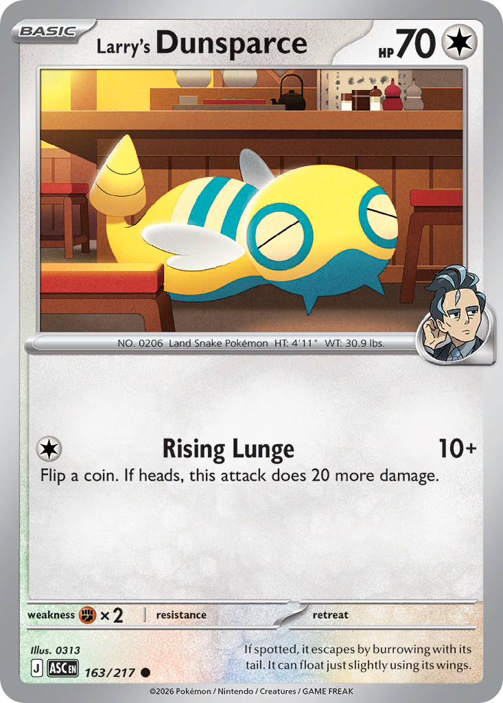 Larry's Dunsparce – Ascended Heroes 163/217 Pokémon card