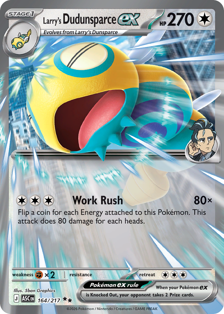 Larry's Dudunsparce ex – Ascended Heroes 164/217 Pokémon card