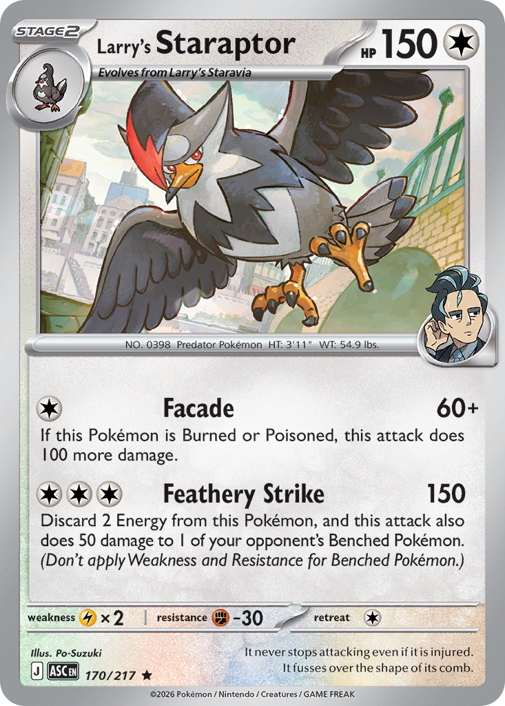 Larry's Staraptor – Ascended Heroes 170/217 Pokémon card