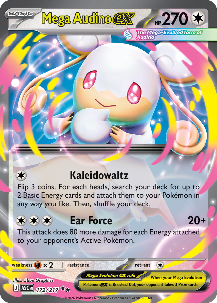 Mega Audino ex – Ascended Heroes 172/217 Pokémon card