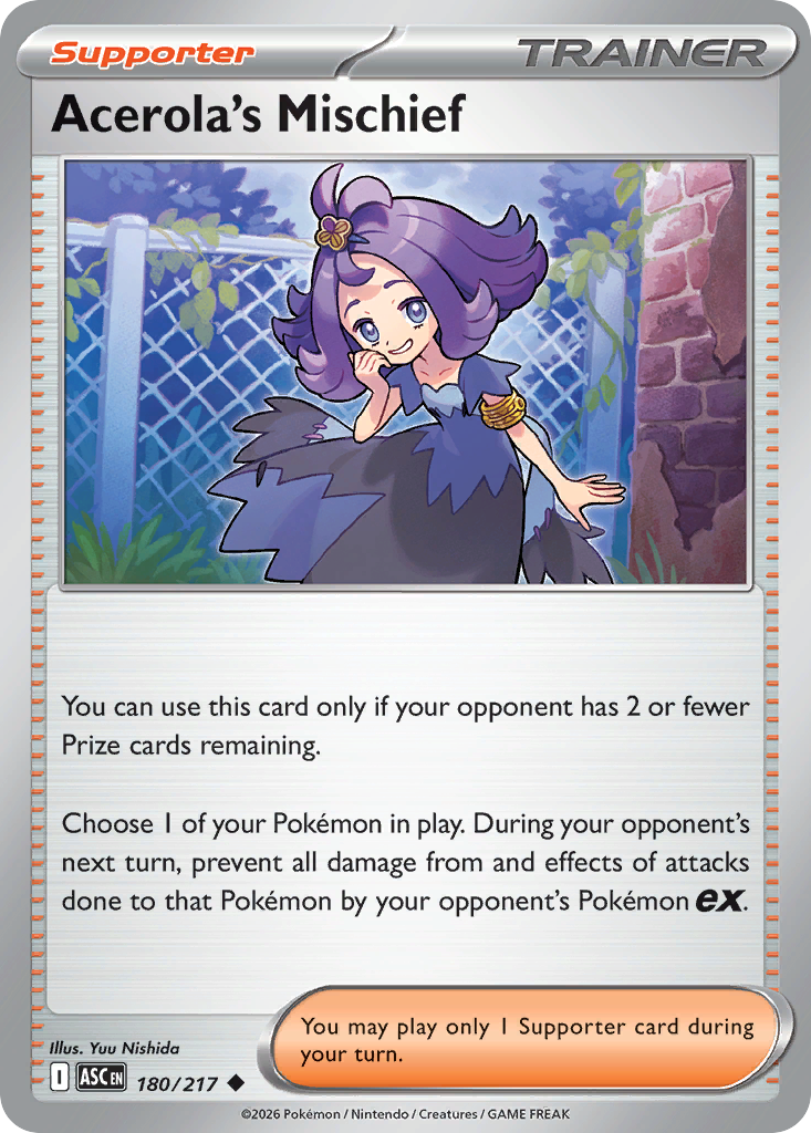 Acerola's Mischief – Ascended Heroes 180/217 Pokémon card