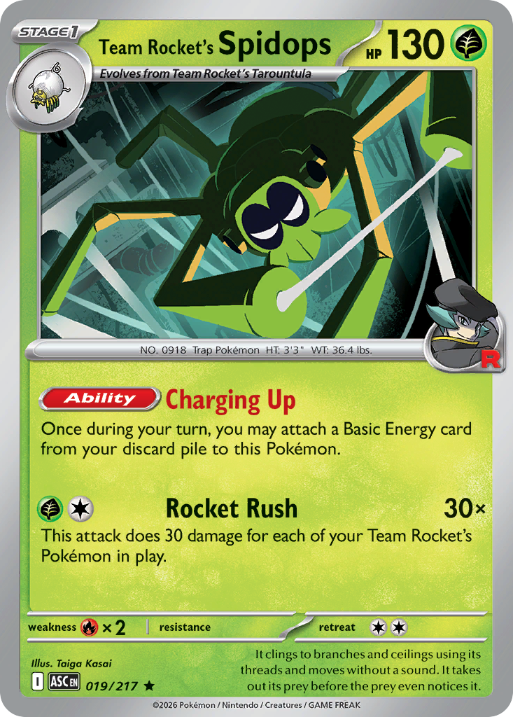 Team Rocket's Spidops – Ascended Heroes 019/217 Pokémon card