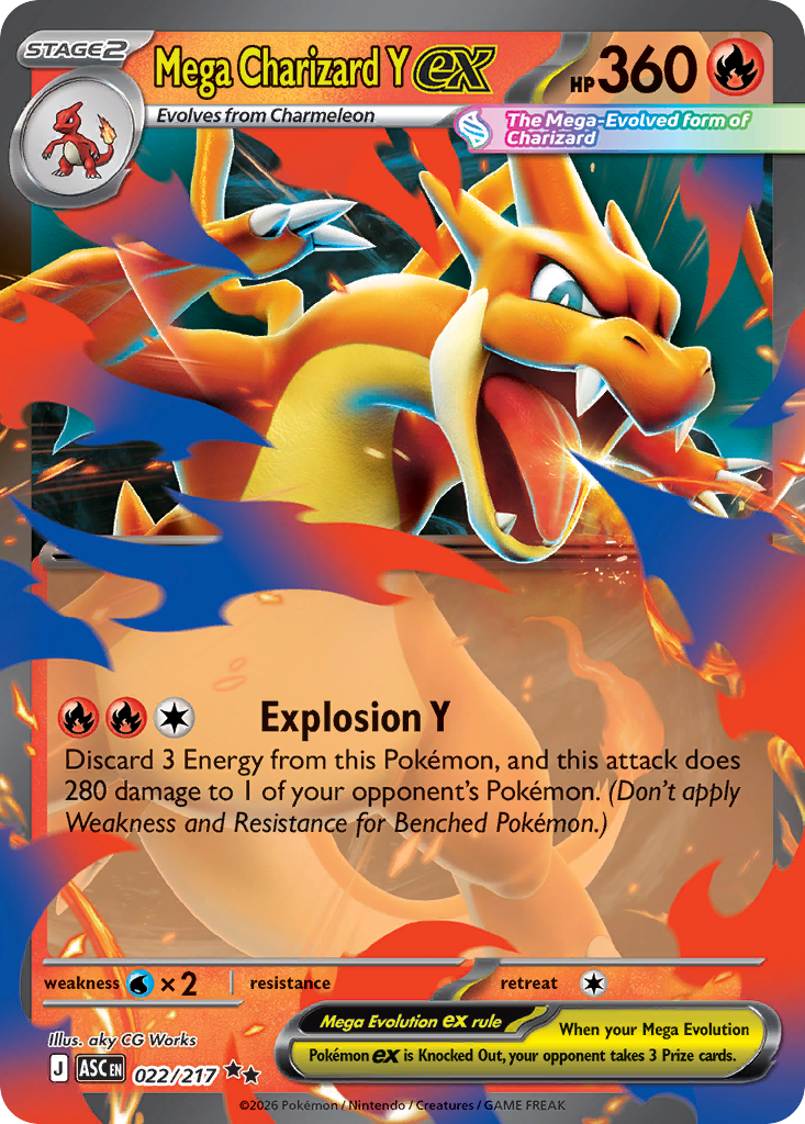 Mega Charizard Y ex – Ascended Heroes 022/217 Pokémon card