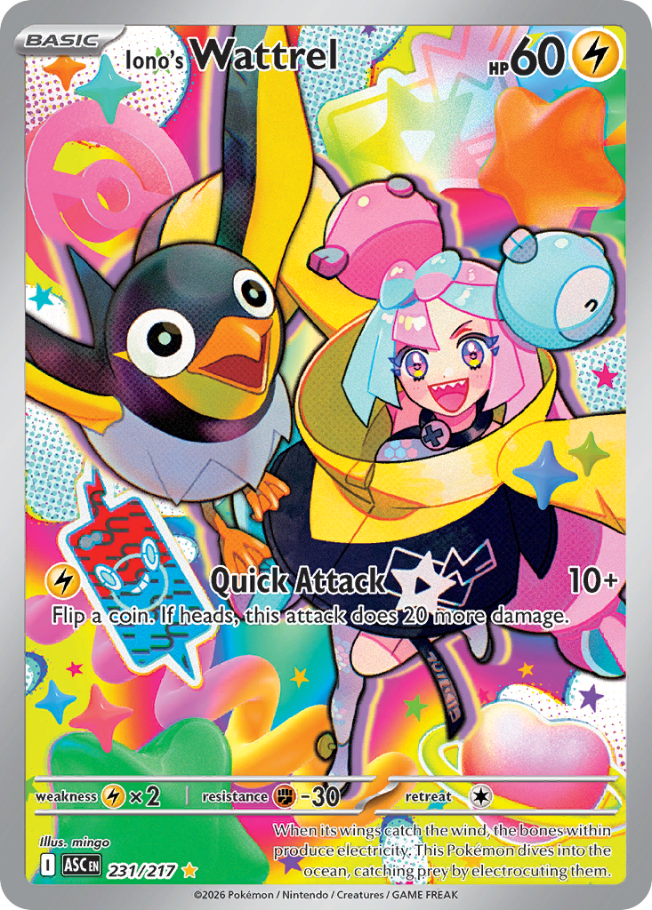 Iono's Wattrel – Ascended Heroes 231/217 Pokémon card
