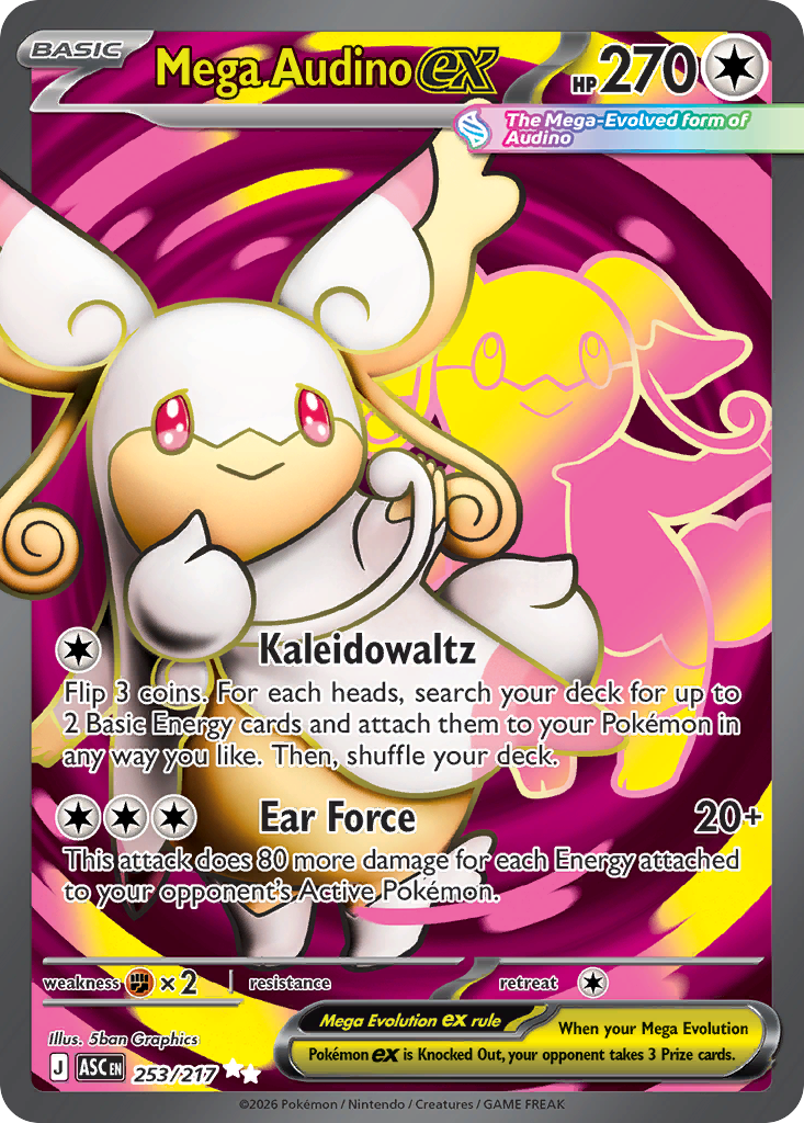 Mega Audino ex – Ascended Heroes 253/217 Pokémon card