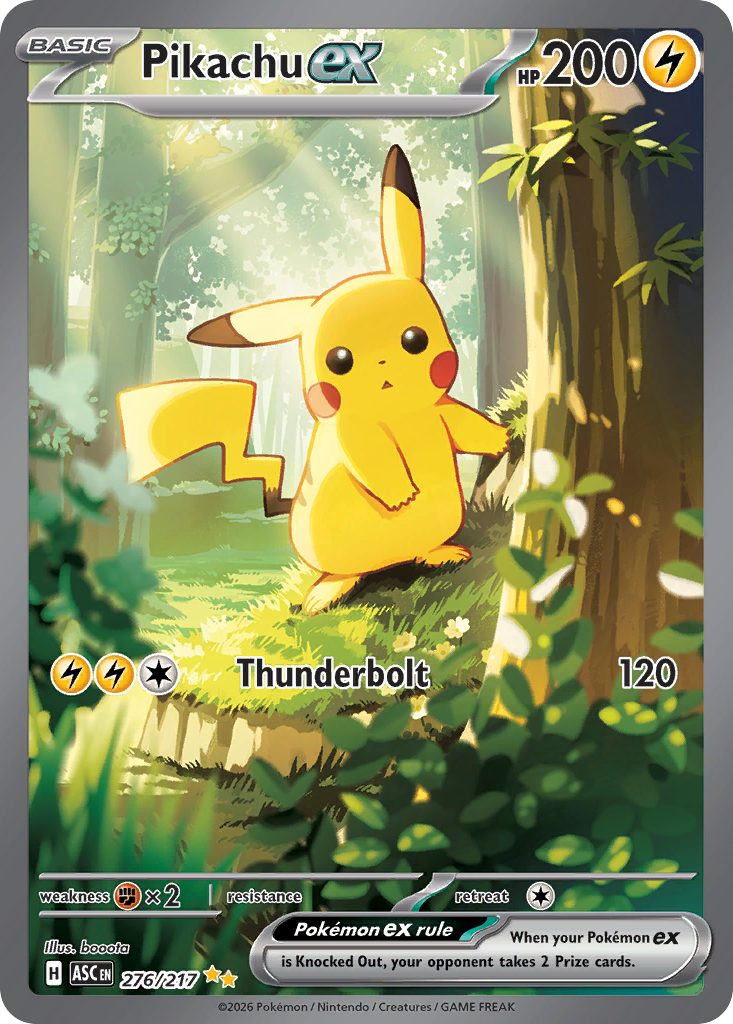 Pikachu ex – Ascended Heroes 276/217 Pokémon card