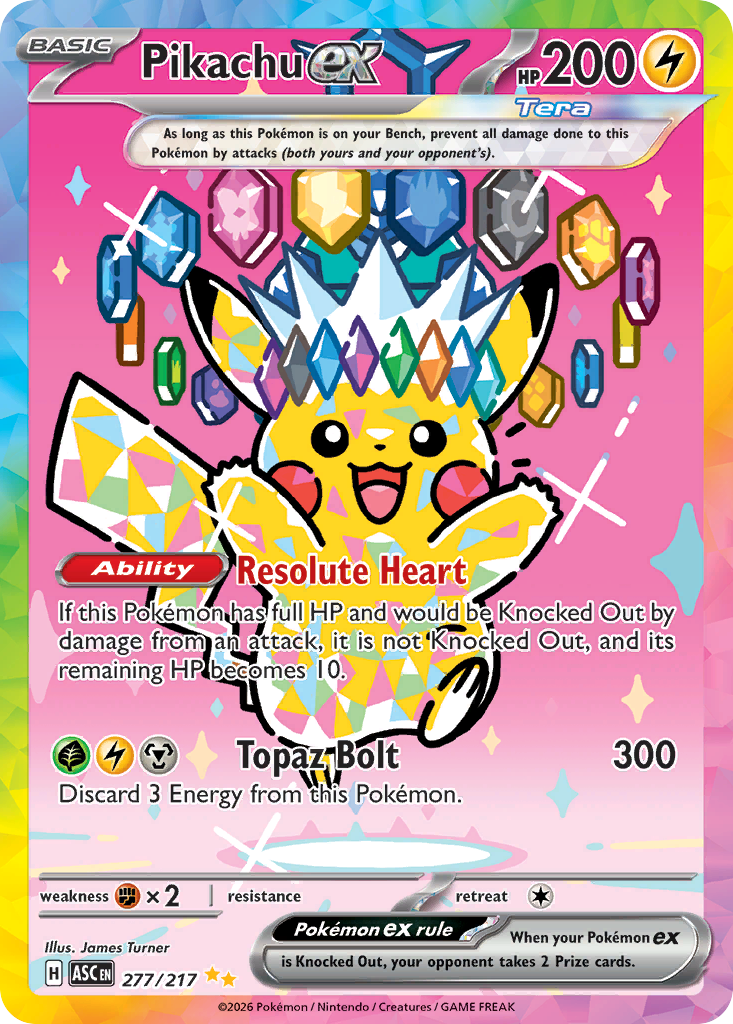 Pikachu ex – Ascended Heroes 277/217 Pokémon card