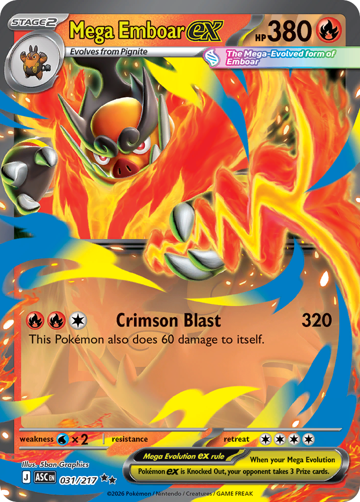 Mega Emboar ex – Ascended Heroes 031/217 Pokémon card