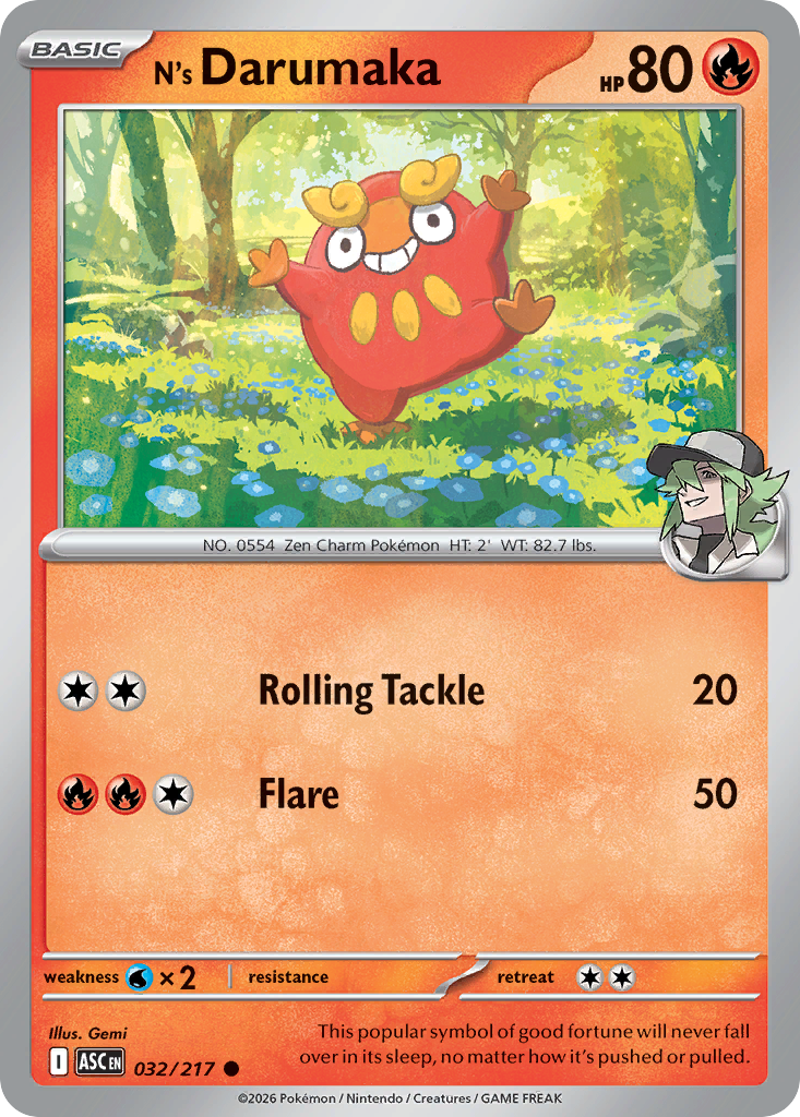 N's Darumaka – Ascended Heroes 032/217 Pokémon card