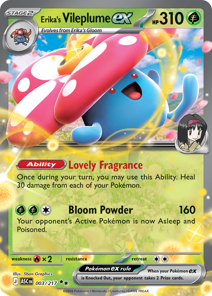 Erika's Vileplume ex – Ascended Heroes 003/217 Pokémon card