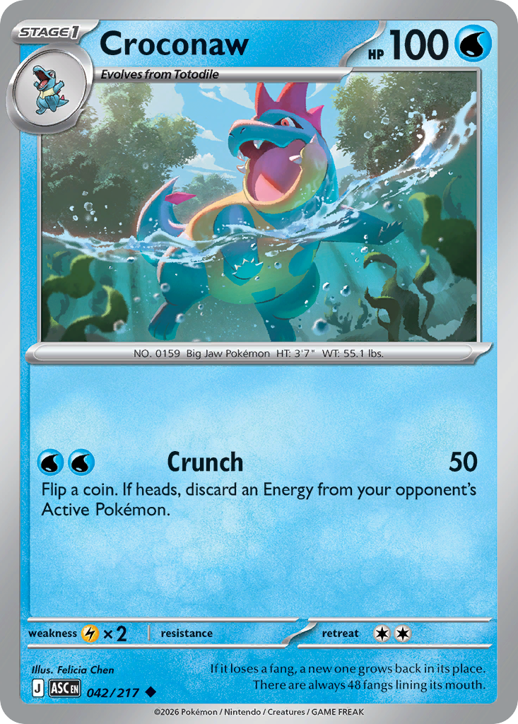 Croconaw – Ascended Heroes 042/217 Pokémon card