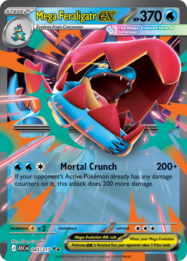 Mega Feraligatr ex – Ascended Heroes 043/217 Pokémon card
